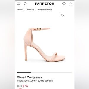 Stuart Weitzman $700 Tan Beige Revolve NudistSong Women's Sandals 7.5